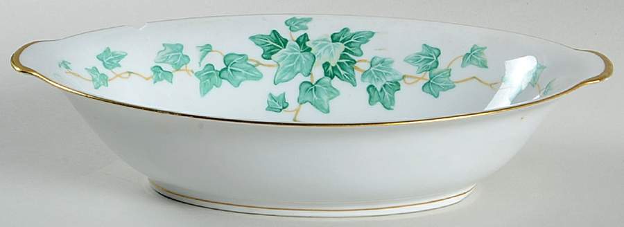 Caprice Green 11" Oval Vegetable Bowl by Sango-1