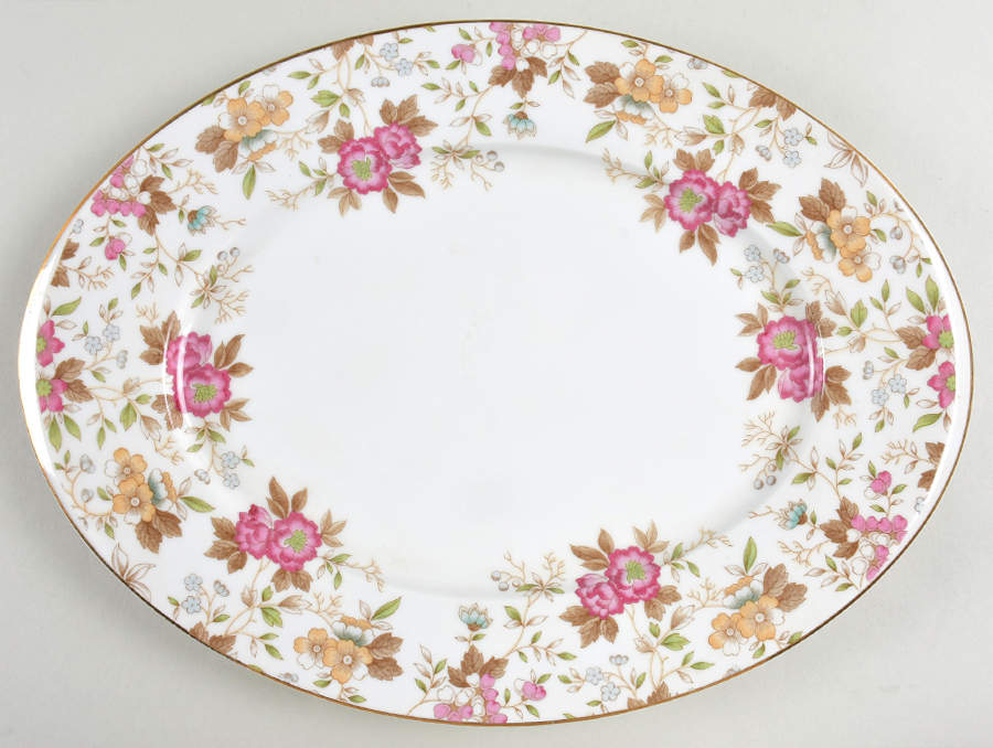 Carlton 14" Oval Serving Platter by Sango-1