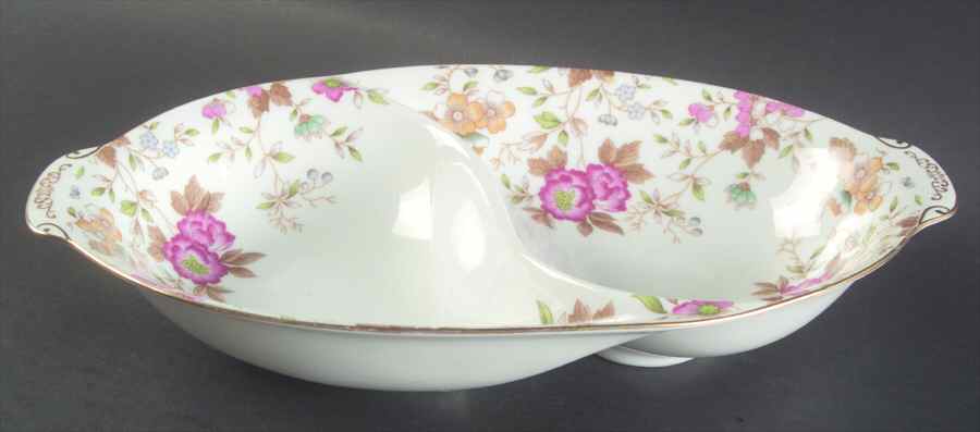 Carlton 11" Oval Divided Vegetable Bowl by Sango-1