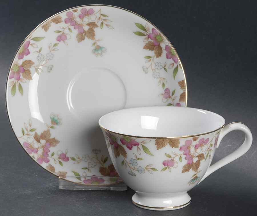Carlton Footed Cup & Saucer Set by Sango-1
