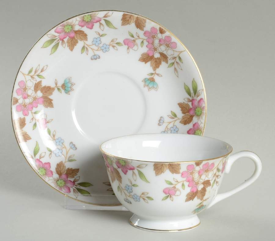 Carlton Footed Cup & Saucer Set by Sango-1