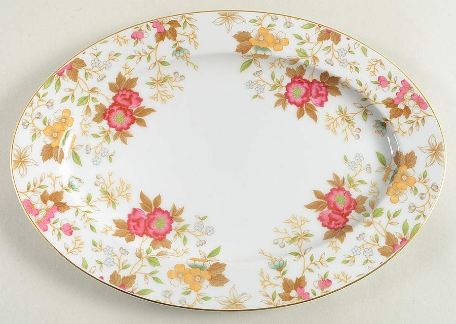 Carlton 12" Oval Serving Platter by Sango-1