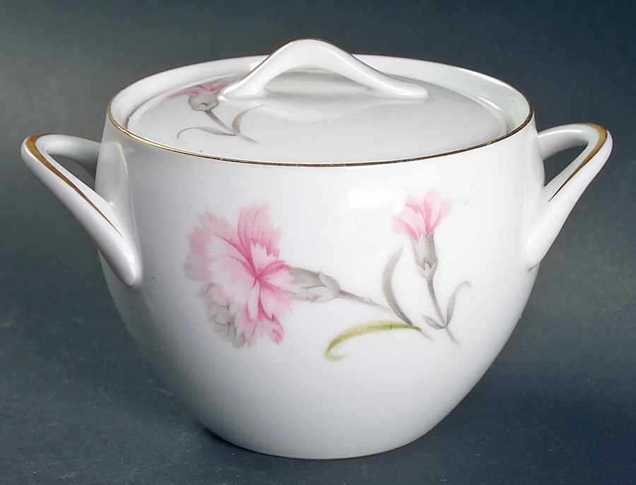 Carnation Sugar Bowl & Lid by Sango-1
