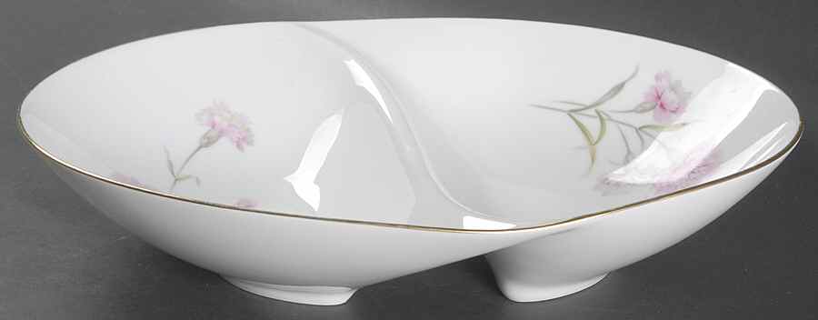 Carnation 11" Oval Divided Vegetable Bowl by Sango-1