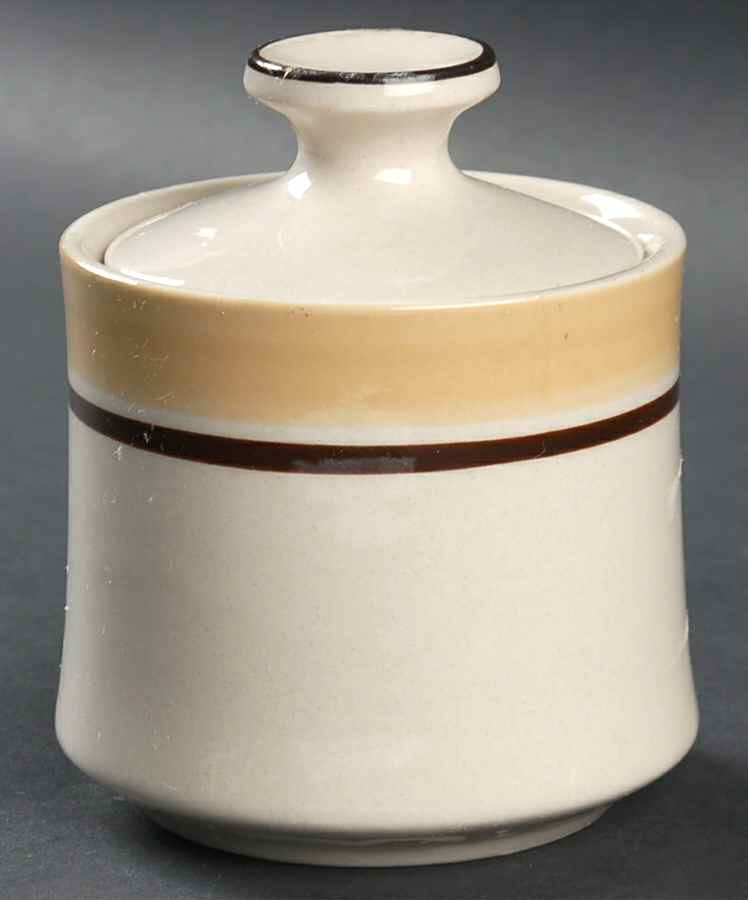Carousel Beige Sugar Bowl & Lid by Sango-1