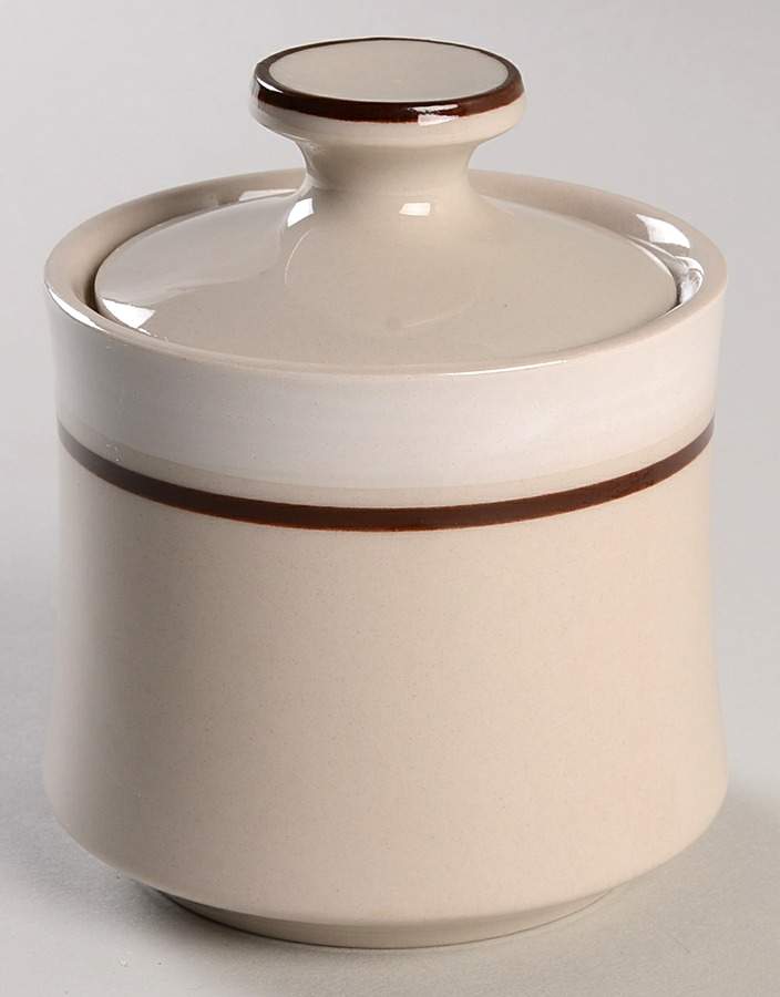 Carousel White Sugar Bowl & Lid by Sango-1
