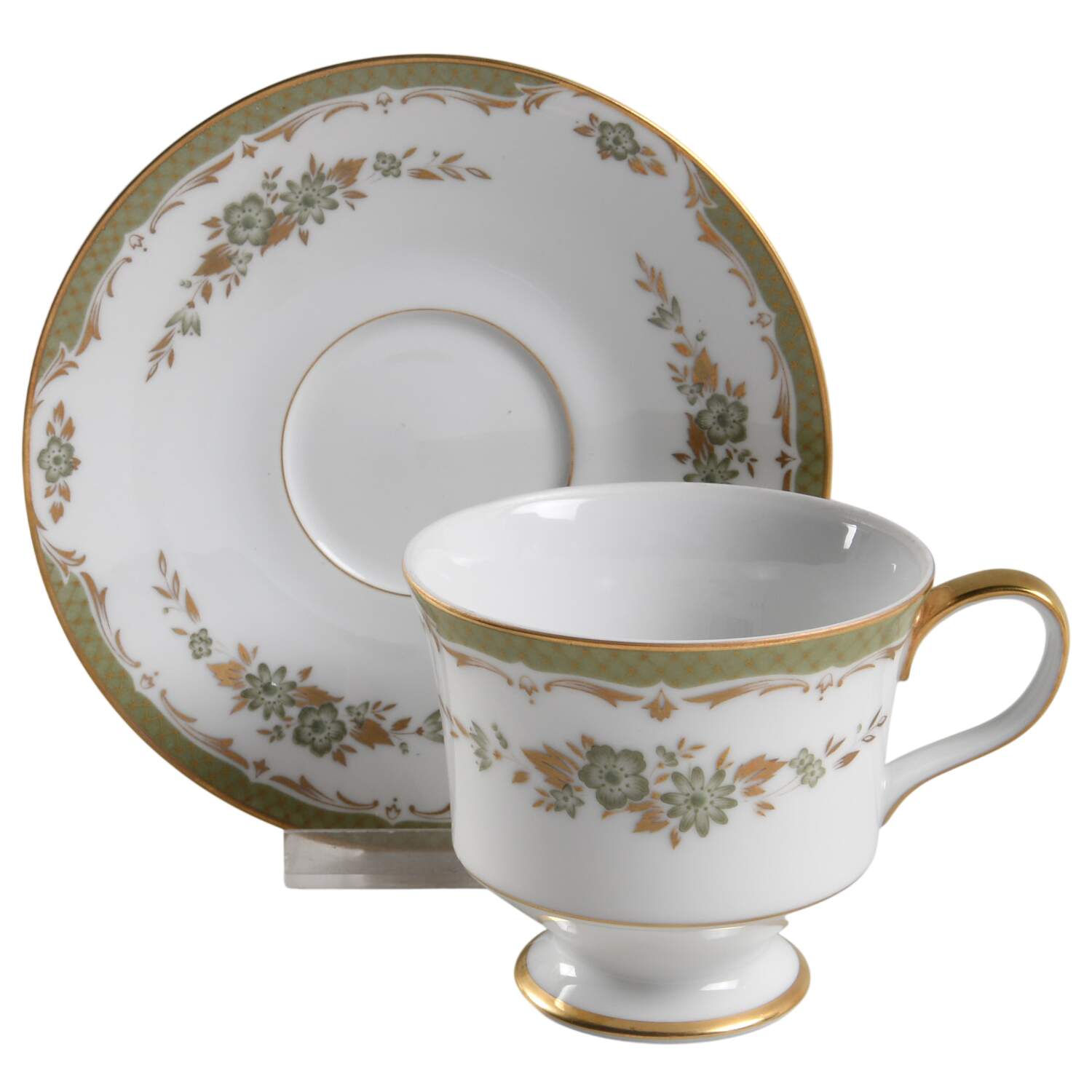 Cathay Footed Cup & Saucer Set by Sango-1