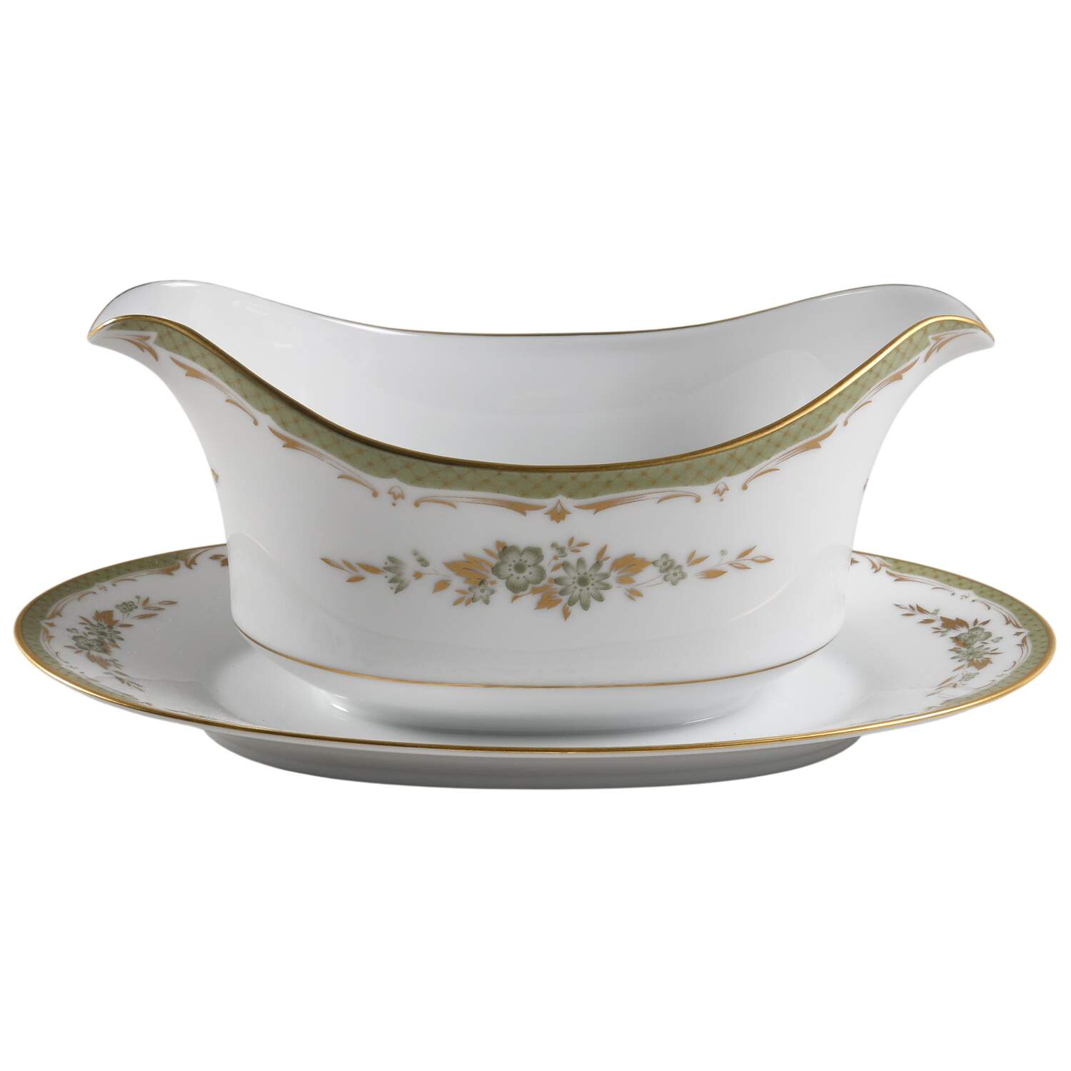 Cathay Gravy Boat with Attached Underplate by Sango-1