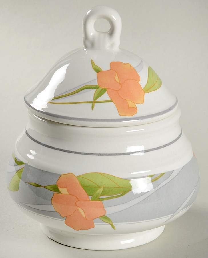 Chanson Sugar Bowl & Lid by Sango-1