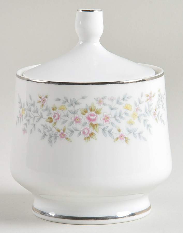 Chantilly (Platinum Trim) Sugar Bowl & Lid by Sango-1