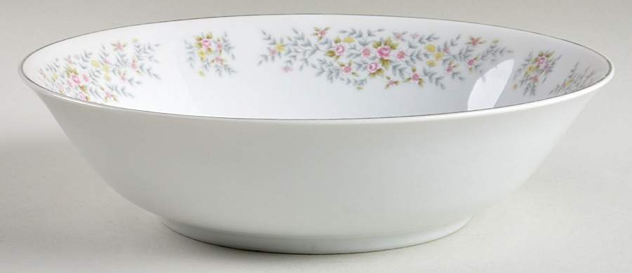 Chantilly (Platinum Trim) 9" Round Vegetable Bowl by Sango-1