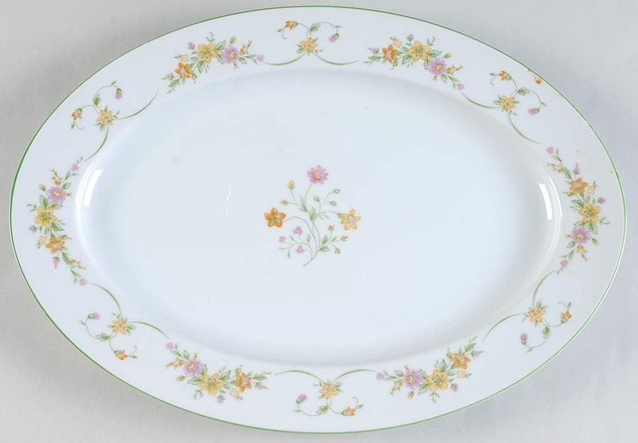 Charisma 14" Oval Serving Platter by Sango-1