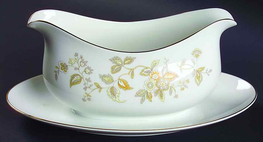 Charisse Gravy Boat with Attached Underplate by Four Crown-1