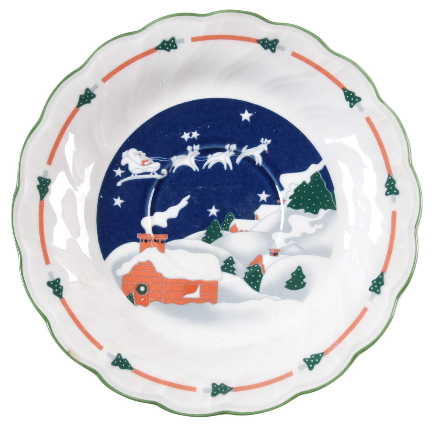 Christmas Eve (Swirl Edge) Saucer by Sango-1