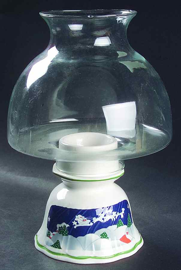 Christmas Eve (Swirl Edge) Hurricane Lamp & Globe by Sango-1