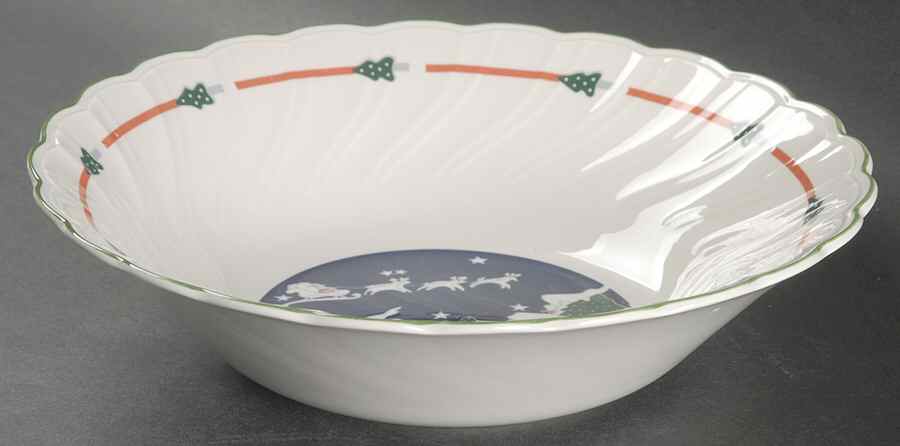 Christmas Eve (Swirl Edge) 9" Round Vegetable Bowl by Sango-1