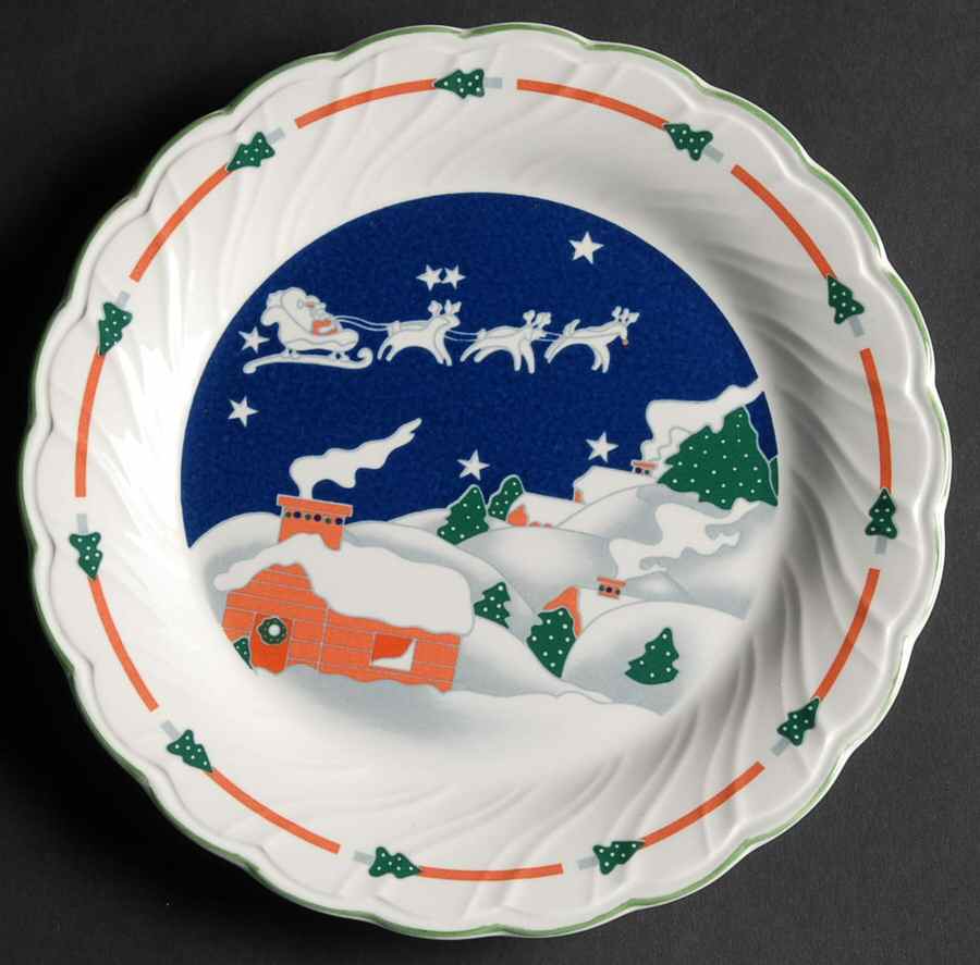 Christmas Eve (Swirl Edge) Salad Plate by Sango-1