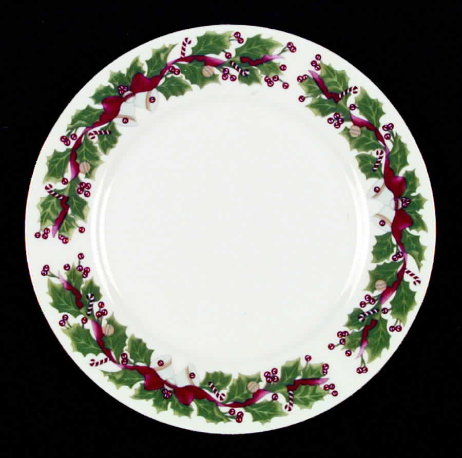 Christmas Holly Salad Plate by Sango-1
