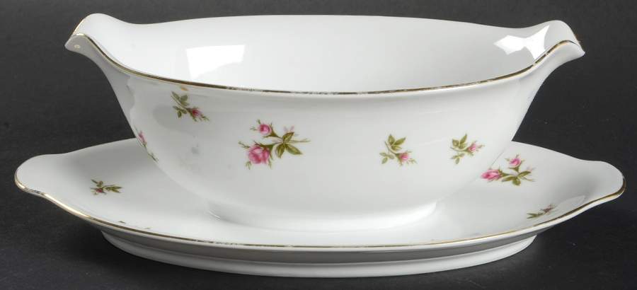 Chintz Gravy Boat with Attached Underplate by Sango-1