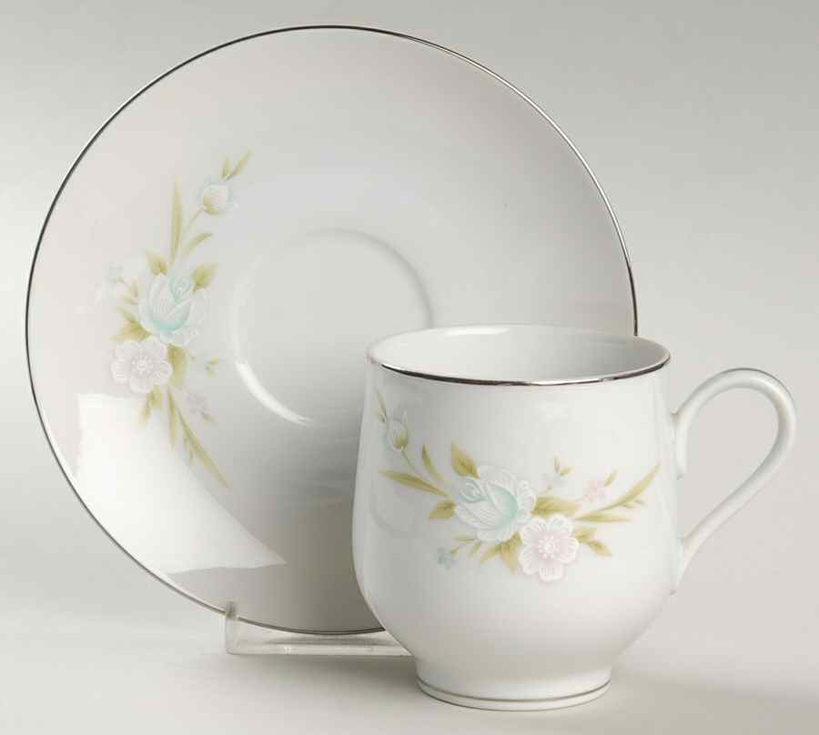Chapel Rose Flat Cup & Saucer Set by Sango-1