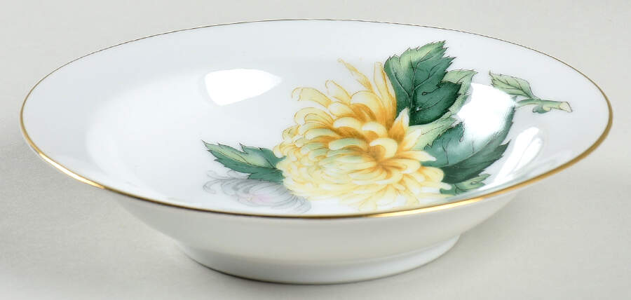 Chrysanthemum (Rim) Rim Fruit/Dessert (Sauce) Bowl by Sango-1
