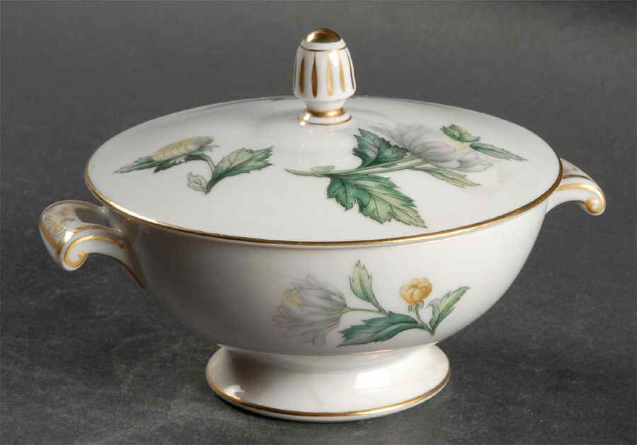Chrysanthemum (Rim) Sugar Bowl & Lid by Sango-1