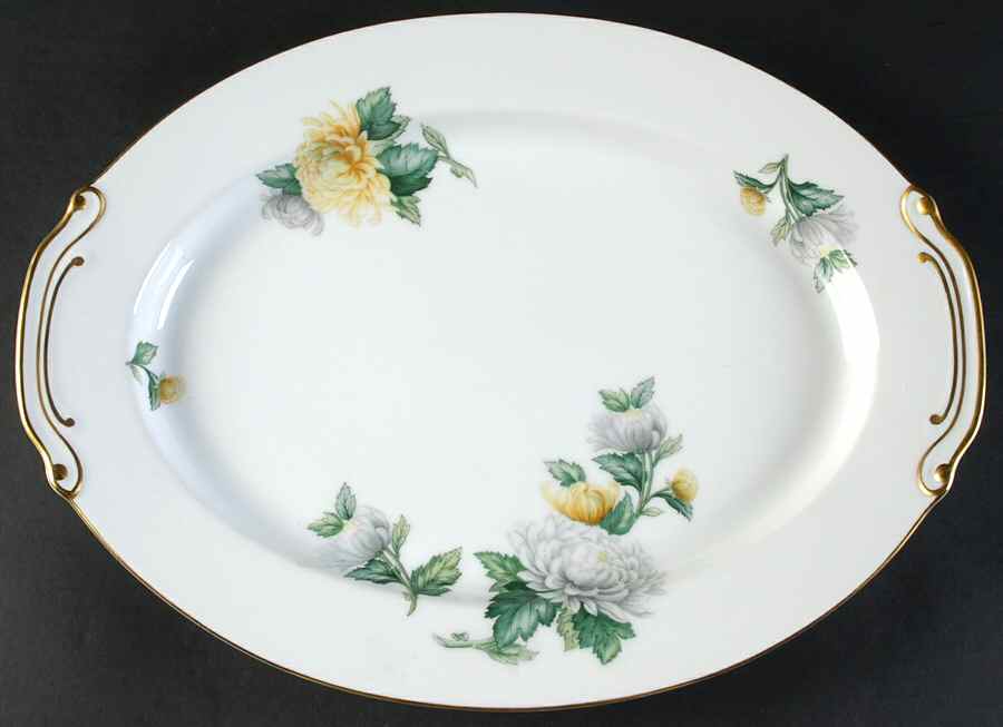 Chrysanthemum (Rim) 16" Oval Serving Platter by Sango-1