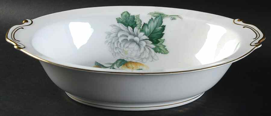Chrysanthemum (Rim) 11" Oval Vegetable Bowl by Sango-1