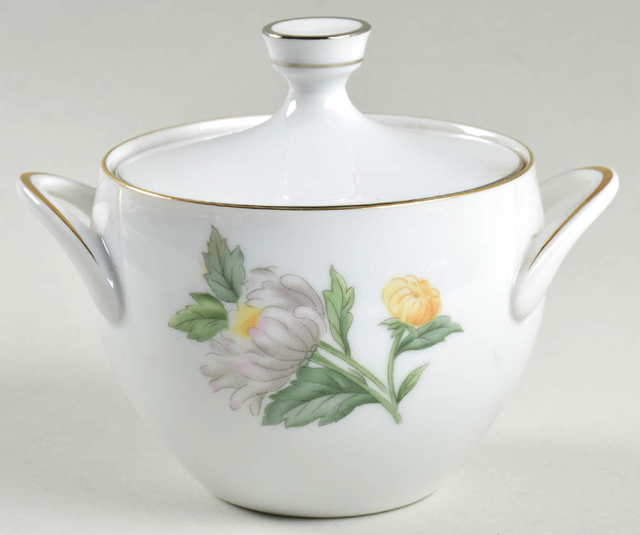 Chrysanthemum (Coupe) Sugar Bowl & Lid by Sango-1