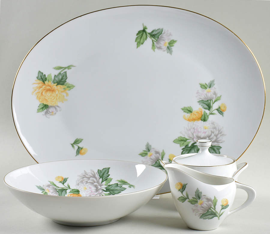 Chrysanthemum (Coupe) 5 Piece Hostess Set by Sango-1