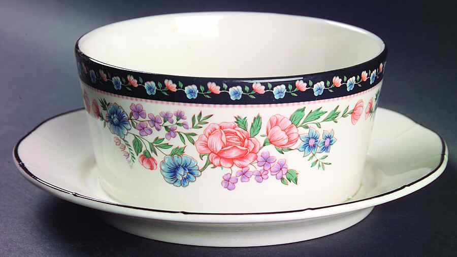 Claremore Gravy Boat with Attached Underplate by Sango-1