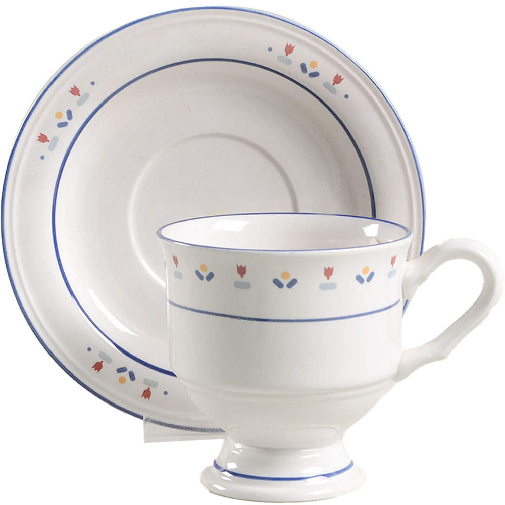 Country Borders Footed Cup & Saucer Set by Sango-1