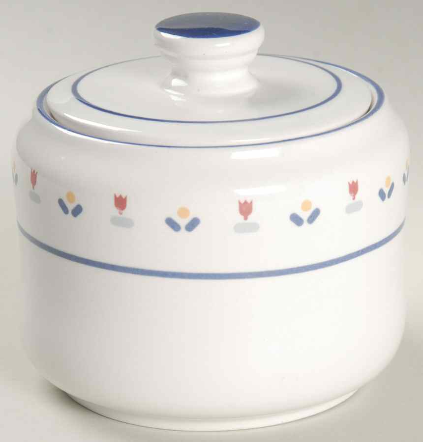 Country Borders Sugar Bowl & Lid by Sango-1