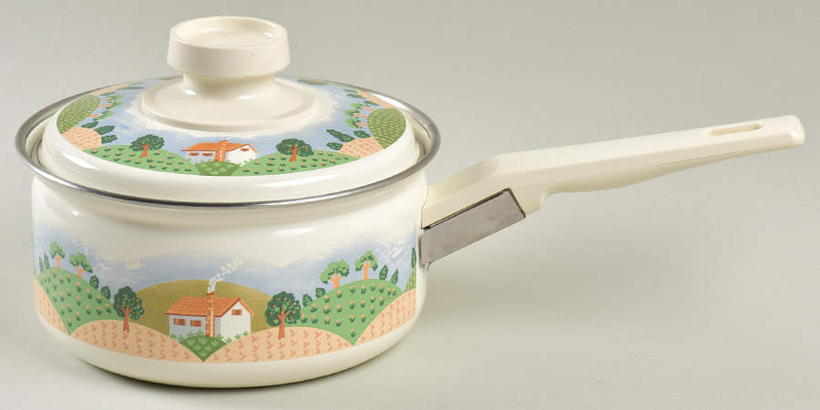 Country Cottage 1.0 Quart Metal Covered Saucepan by Sango-1
