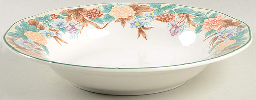 Country Garden Large Rim Soup Bowl by Sango-1