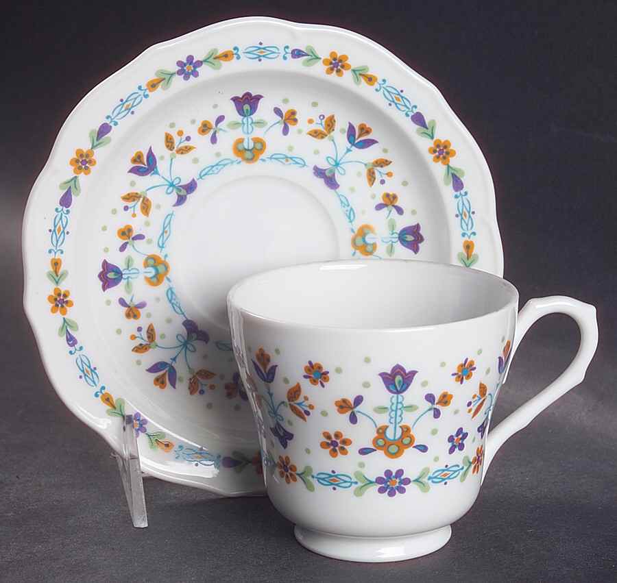 Country Maid Footed Cup & Saucer Set by Sango-1