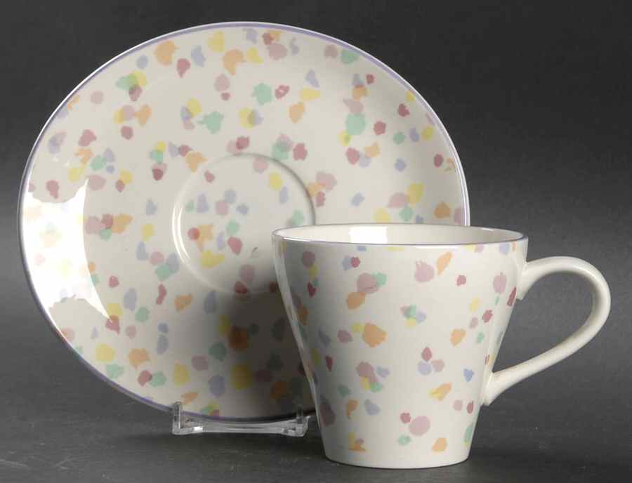 Confetti Flat Cup & Saucer Set by Sango-1