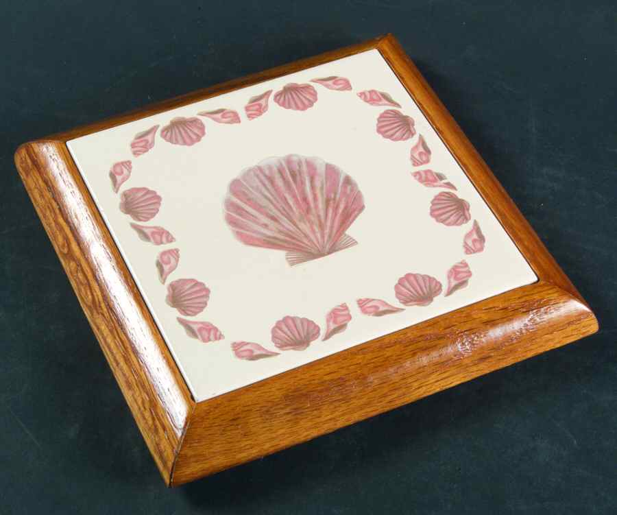 Coquille (Korea, Taiwan) Wood Frame Trivet by Sango-1