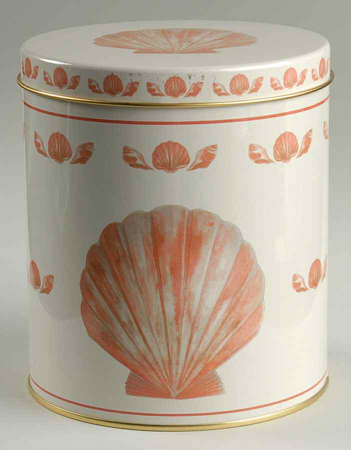 Coquille (Korea, Taiwan) Large Metal Canister & Lid by Sango-1