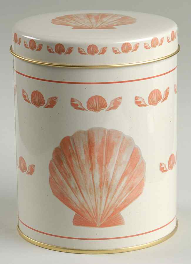 Coquille (Korea, Taiwan) Small Metal Canister & Lid by Sango-1