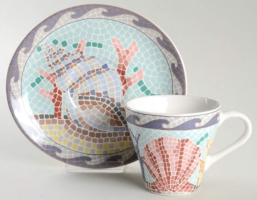 Coquille Flat Cup & Saucer Set by Sango-1