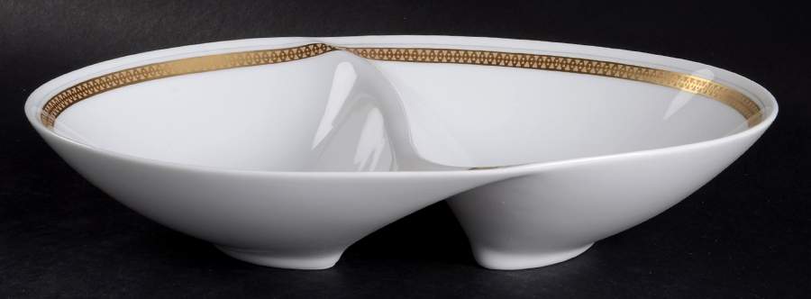 Coronation 11" Oval Divided Vegetable Bowl by Sango-1