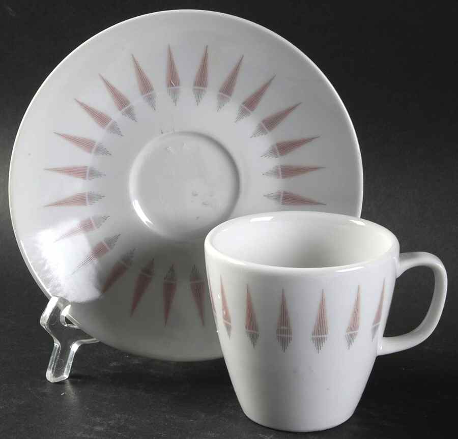 Coronet Flat Cup & Saucer Set by Sango-1