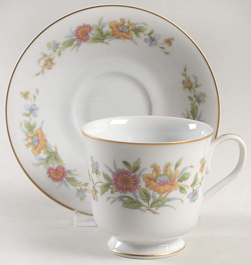 Cortina Footed Cup & Saucer Set by Sango-1