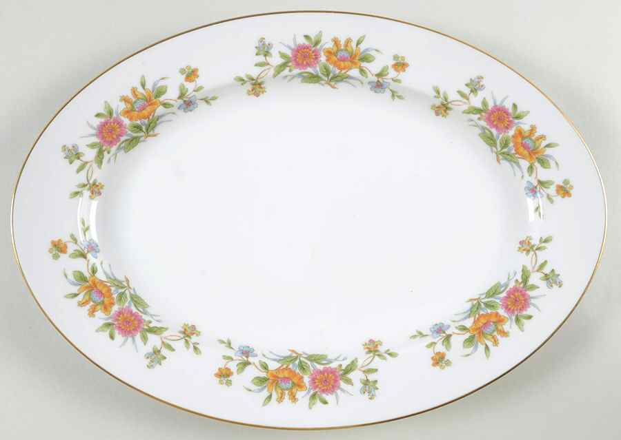 Cortina 14" Oval Serving Platter by Sango-1