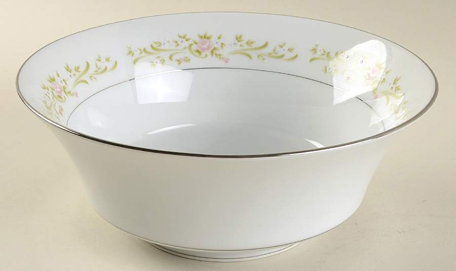 Cotillion Pink Green Floral 9" Round Vegetable Bowl by Sango-1