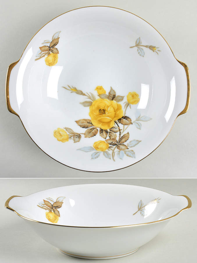 Cotillion Yellow Rose (Coupe) 9" Round Vegetable Bowl by Sango-1