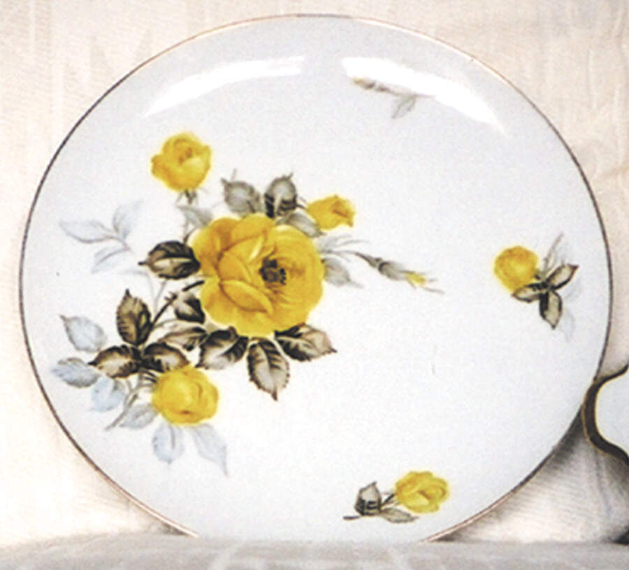 Cotillion Yellow Rose (Coupe) 12" Chop Plate (Round Platter) by Sango-1