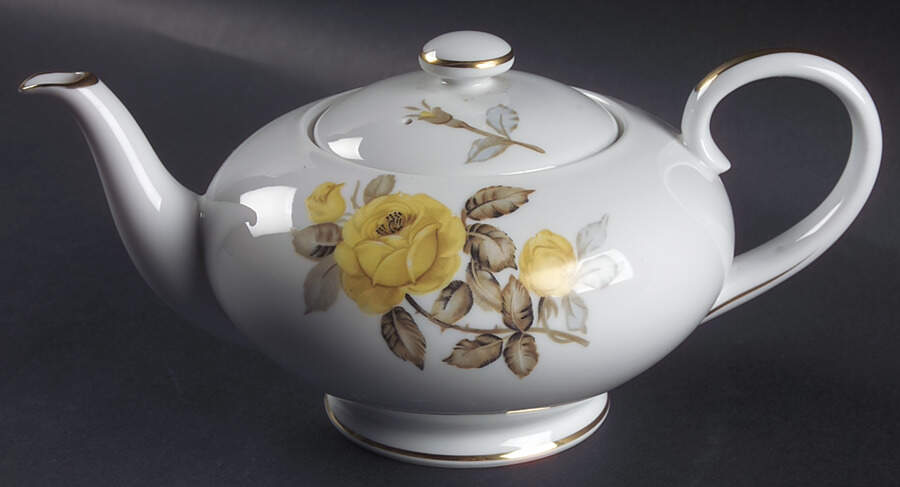 Cotillion Yellow Rose (Coupe) Teapot & Lid by Sango-1
