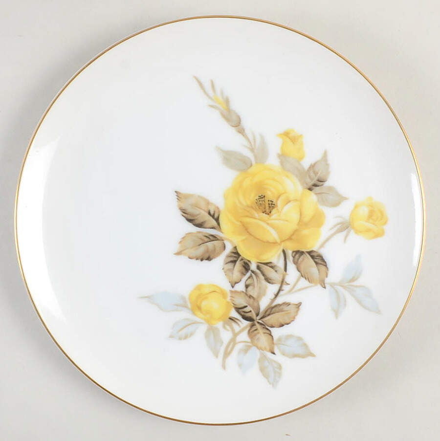 Cotillion Yellow Rose (Coupe) Salad Plate by Sango-1